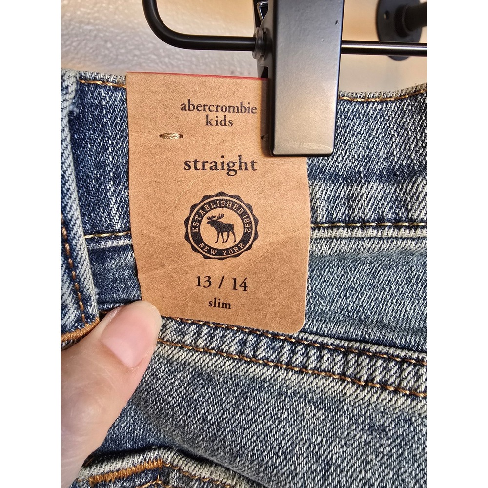 Abercrombie kids NWT straight slim fit jeans size 13/14 - Picture 3 of 8